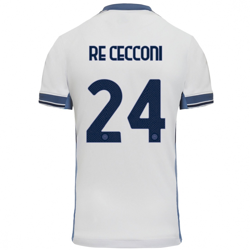 Femme Football Maillot Gabriele Re Cecconi #24 Blanc Gris Tenues Extérieur 2024/25