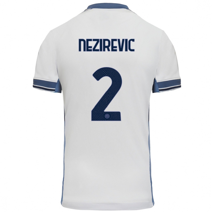 Femme Football Maillot Alem Nezirevic #2 Blanc Gris Tenues Extérieur 2024/25