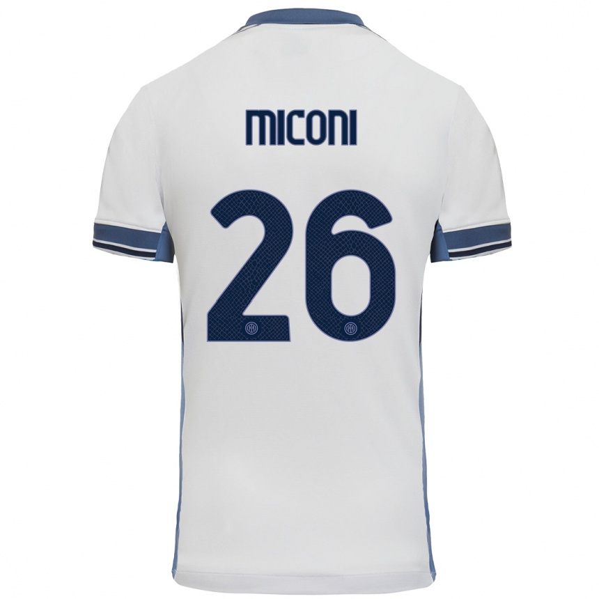 Femme Football Maillot Riccardo Miconi #26 Blanc Gris Tenues Extérieur 2024/25