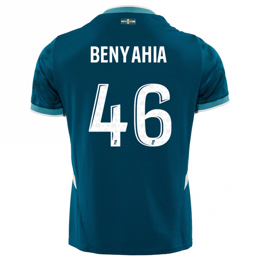 Femme Football Maillot Aylan Benyahia-Tani #46 Turquoise Bleu Tenues Extérieur 2024/25