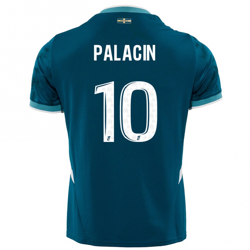 Femme Football Maillot Sara Palacin #10 Turquoise Bleu Tenues Extérieur 2024/25