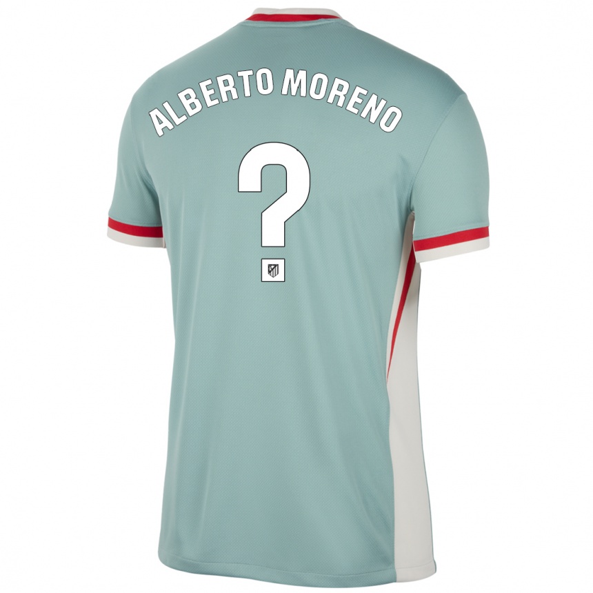 Femme Football Maillot Alberto Moreno #0 Beige Clair Bleu Tenues Extérieur 2024/25