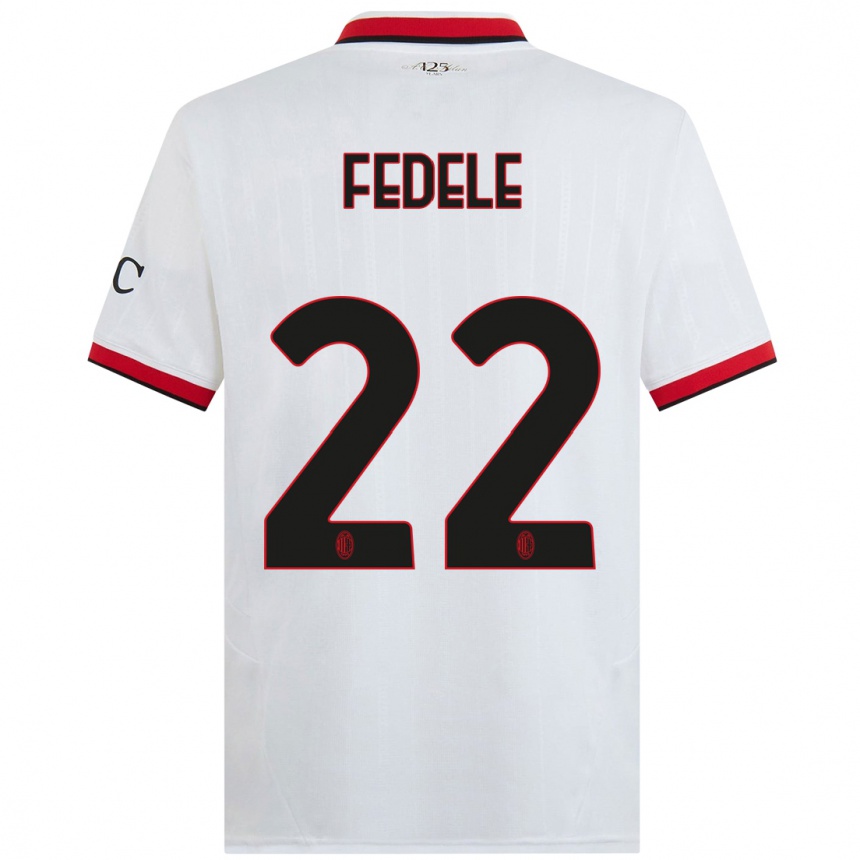 Femme Football Maillot Noemi Fedele #22 Blanc Noir Rouge Tenues Extérieur 2024/25