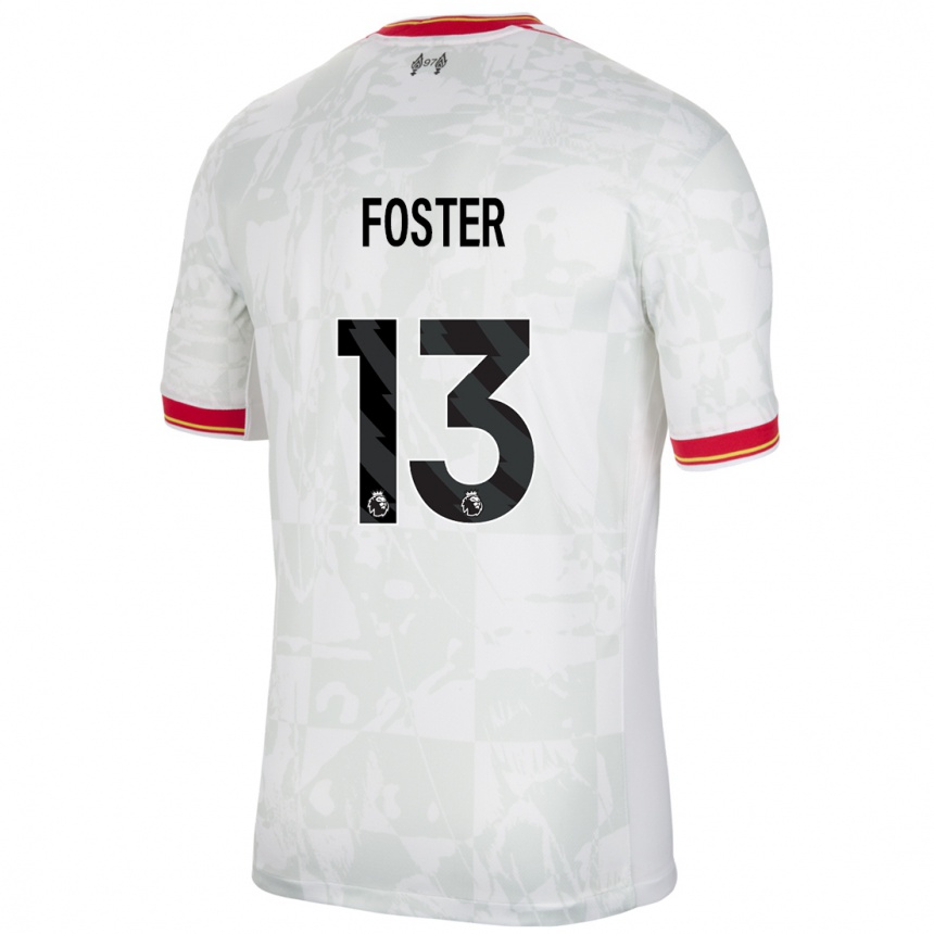 Femme Football Maillot Rylee Foster #13 Blanc Rouge Noir Troisieme 2024/25