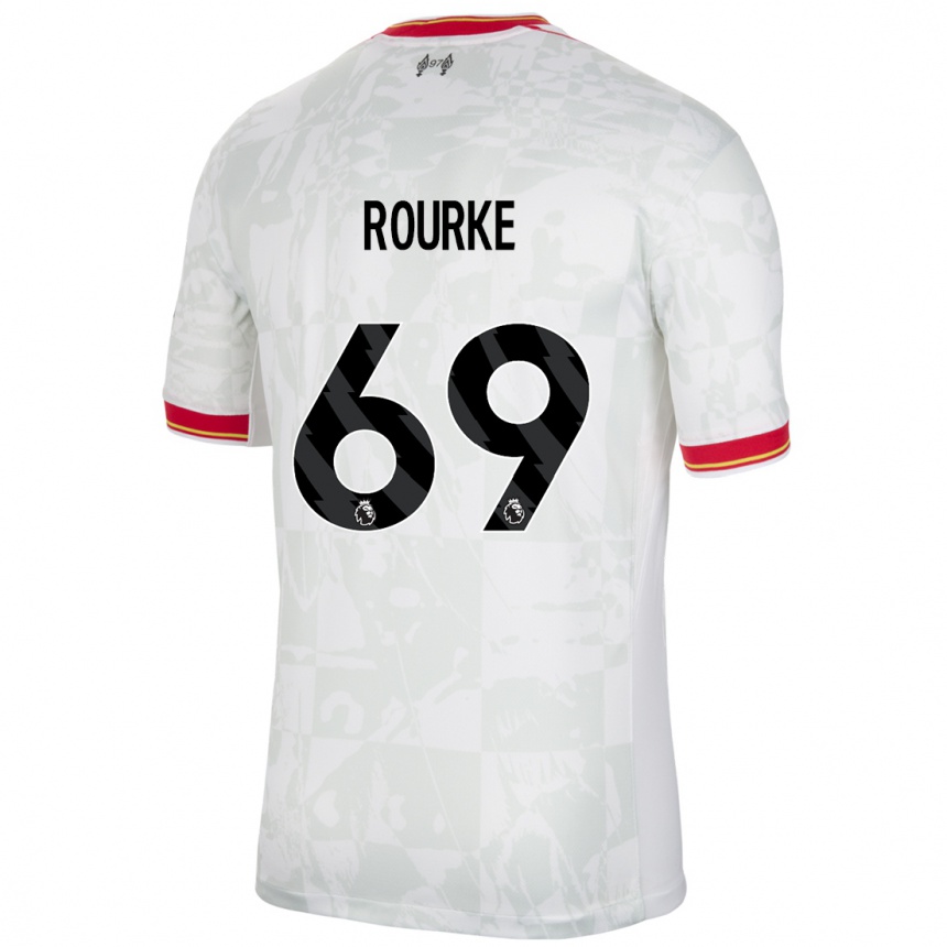 Femme Football Maillot Fidel O'rourke #69 Blanc Rouge Noir Troisieme 2024/25