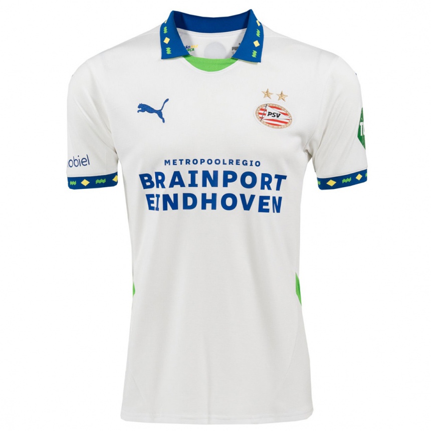 Femme Football Maillot Votre Nom #0 Blanc Bleu Foncé Troisieme 2024/25