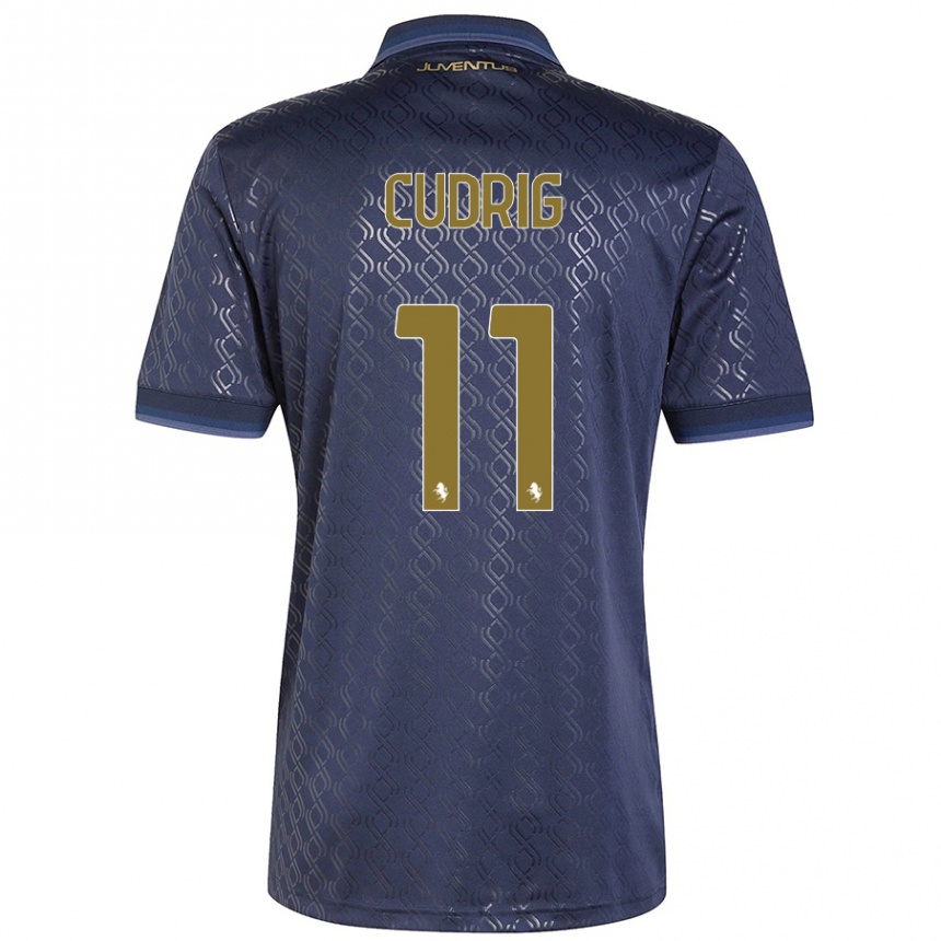 Femme Football Maillot Nicolò Cudrig #11 Bleu Marine Troisieme 2024/25