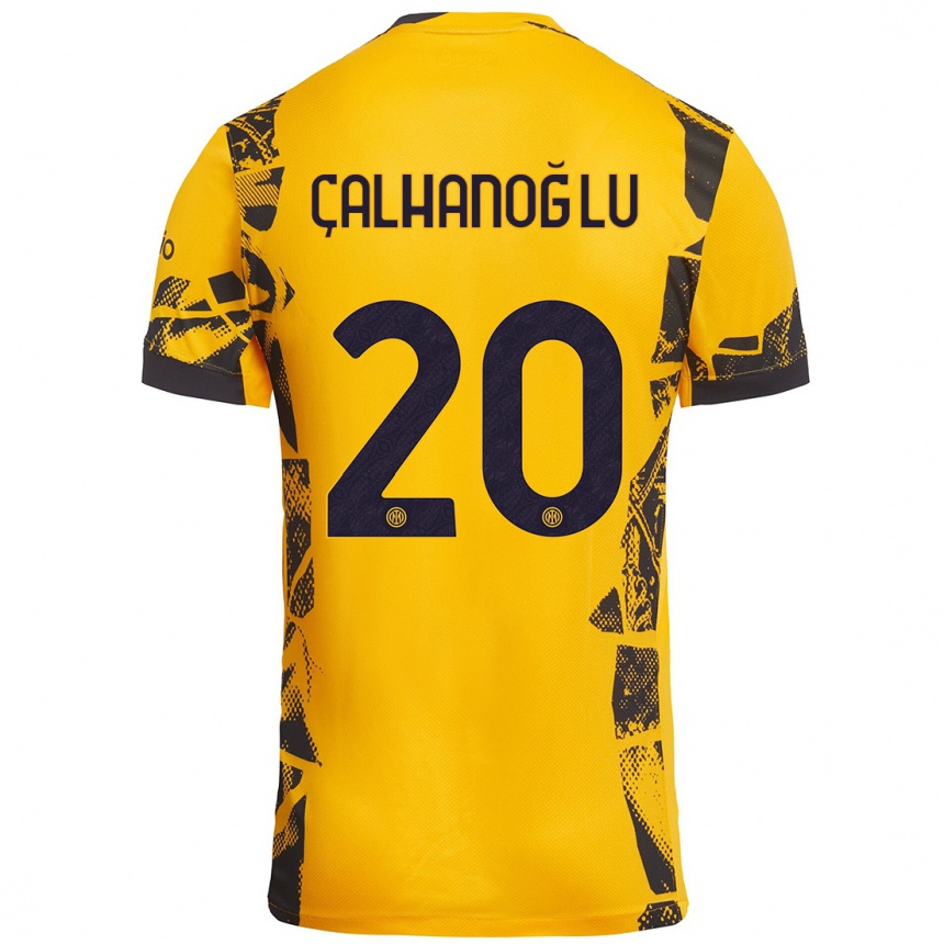 Femme Football Maillot Hakan Çalhanoğlu #20 Doré Noir Troisieme 2024/25