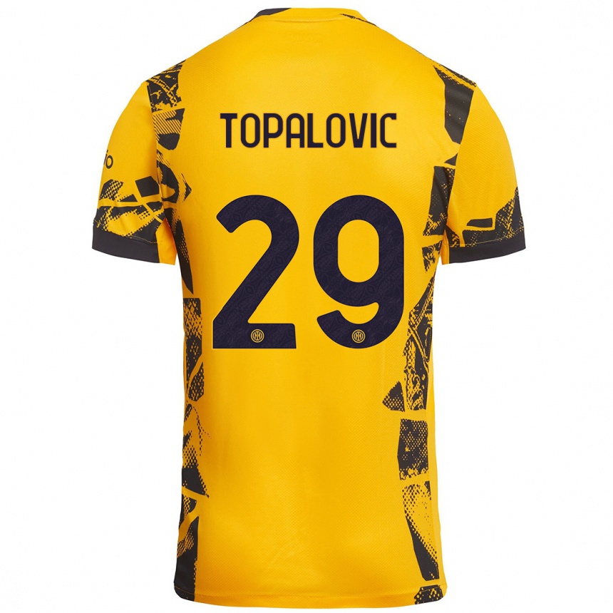 Femme Football Maillot Luka Topalovic #29 Doré Noir Troisieme 2024/25