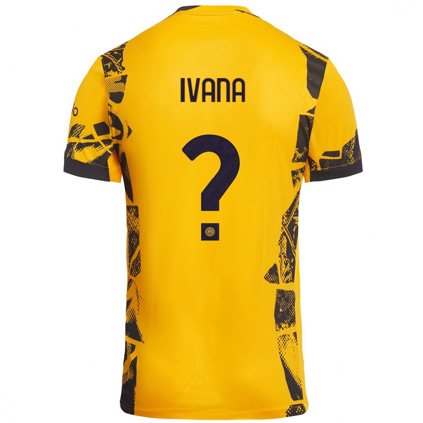 Femme Football Maillot Ivana Andrés #0 Doré Noir Troisieme 2024/25