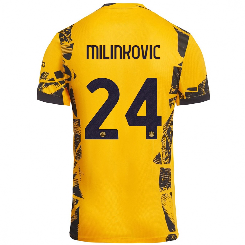 Femme Football Maillot Marija Milinković #24 Doré Noir Troisieme 2024/25