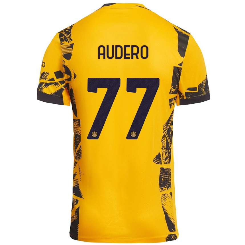 Femme Football Maillot Emil Audero #77 Doré Noir Troisieme 2024/25