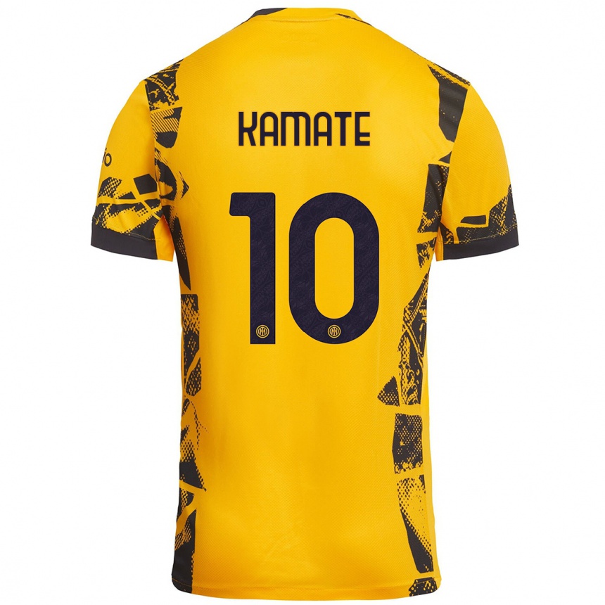 Femme Football Maillot Issiaka Kamate #10 Doré Noir Troisieme 2024/25