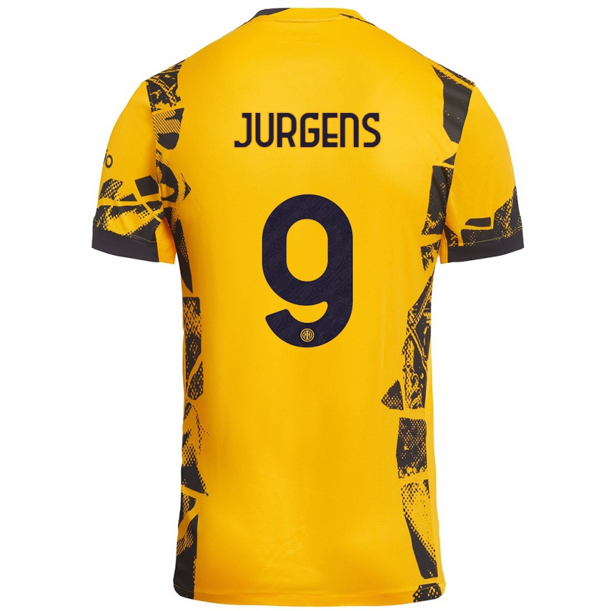 Femme Football Maillot Oliver Jurgens #9 Doré Noir Troisieme 2024/25