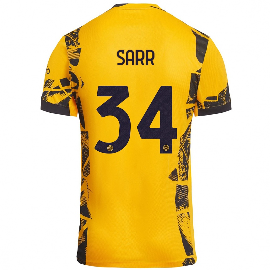 Femme Football Maillot Amadou Sarr #34 Doré Noir Troisieme 2024/25