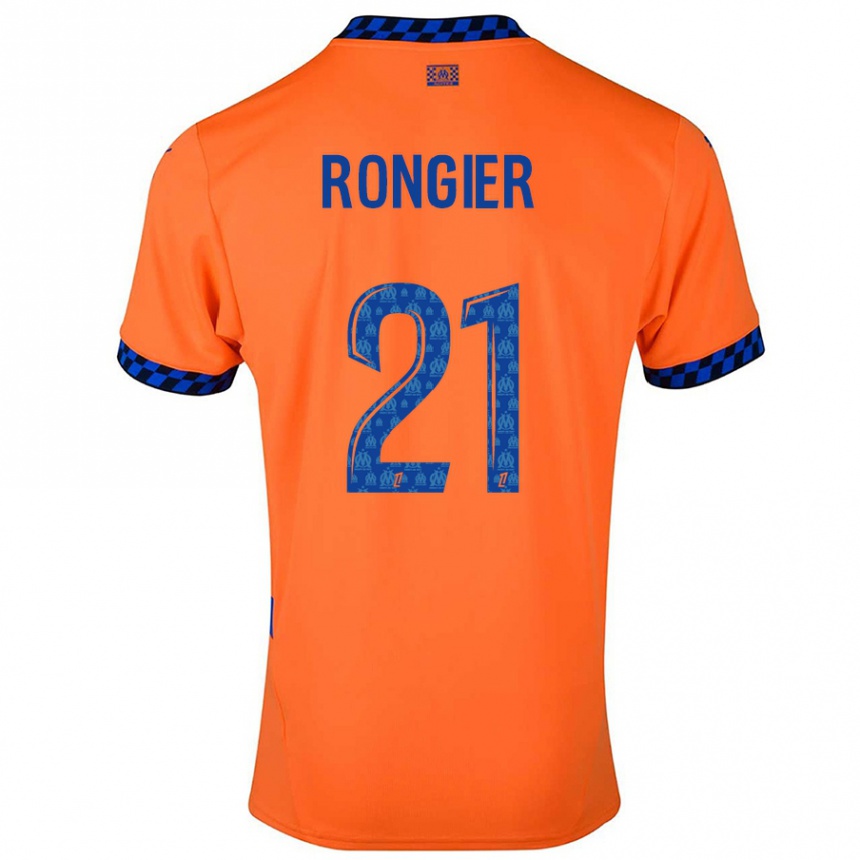 Femme Football Maillot Valentin Rongier #21 Orange Bleu Foncé Troisieme 2024/25