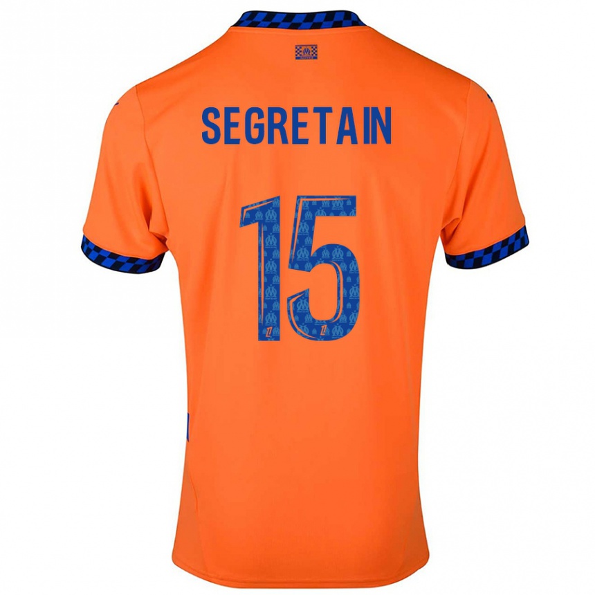 Femme Football Maillot Julie Ségrétain #15 Orange Bleu Foncé Troisieme 2024/25