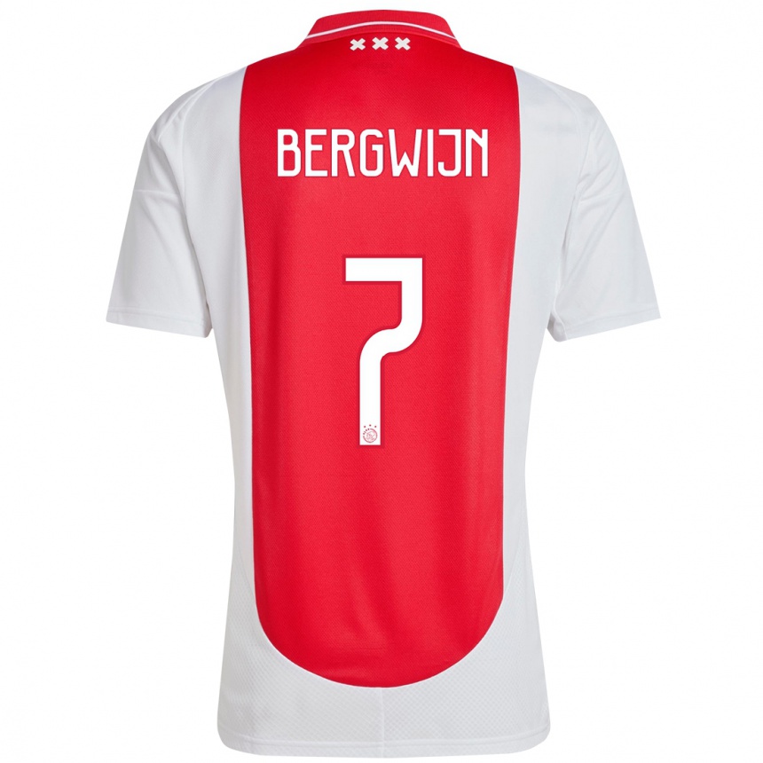 Enfant Football Maillot Steven Bergwijn #7 Rouge Blanc Tenues Domicile 2024/25