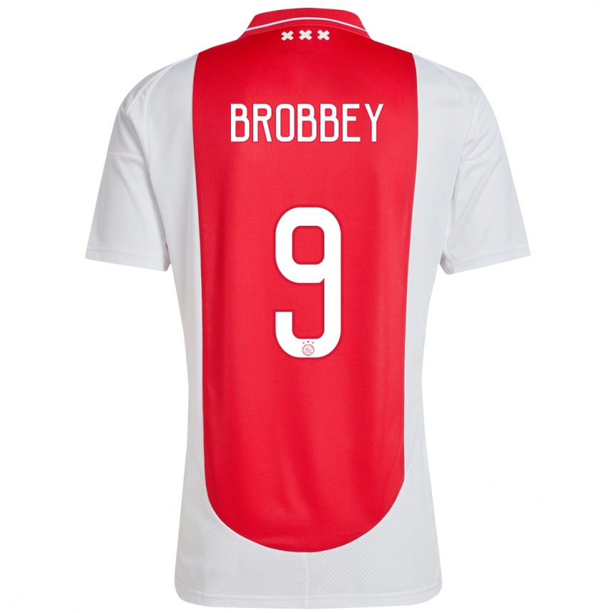 Enfant Football Maillot Brian Brobbey #9 Rouge Blanc Tenues Domicile 2024/25