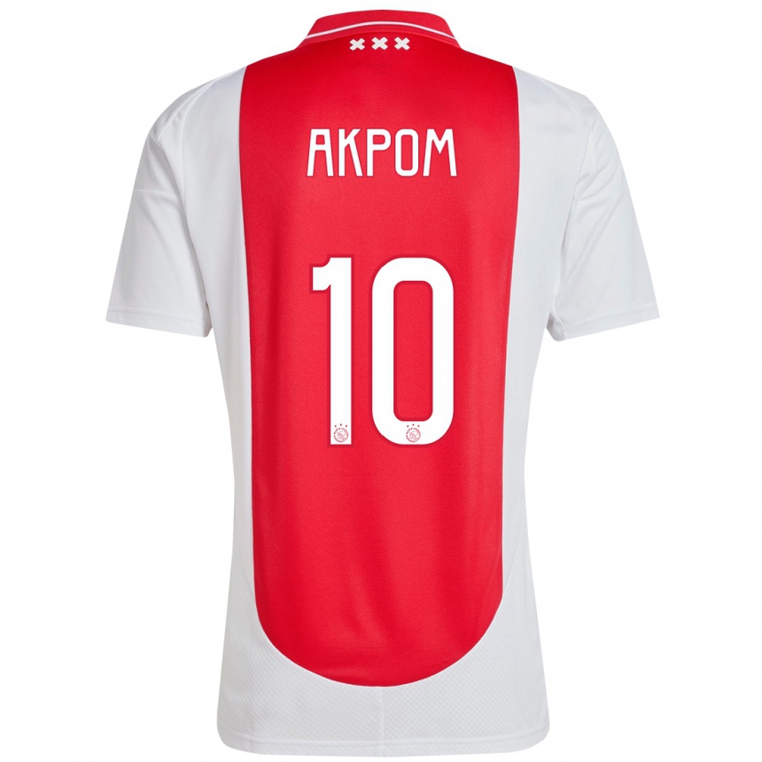 Enfant Football Maillot Chuba Akpom #10 Rouge Blanc Tenues Domicile 2024/25