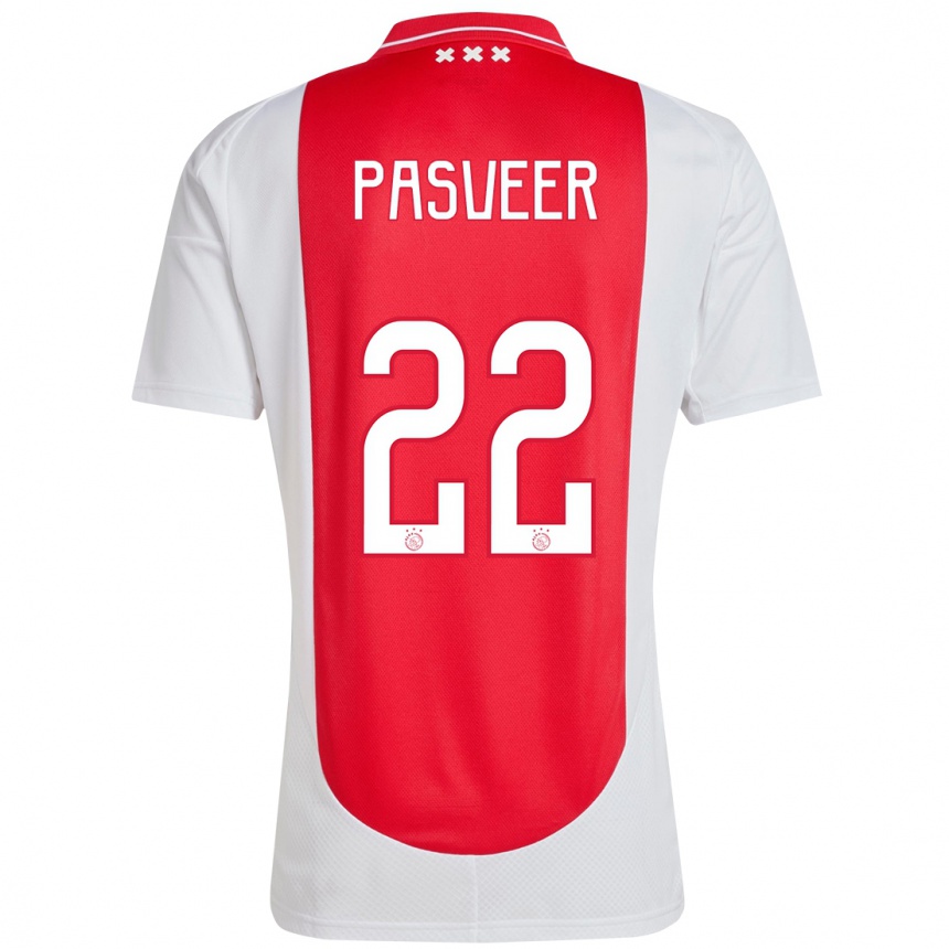 Enfant Football Maillot Remko Pasveer #22 Rouge Blanc Tenues Domicile 2024/25