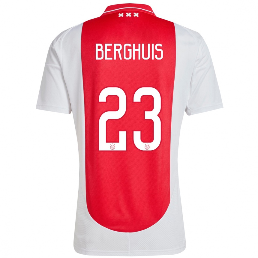 Enfant Football Maillot Steven Berghuis #23 Rouge Blanc Tenues Domicile 2024/25