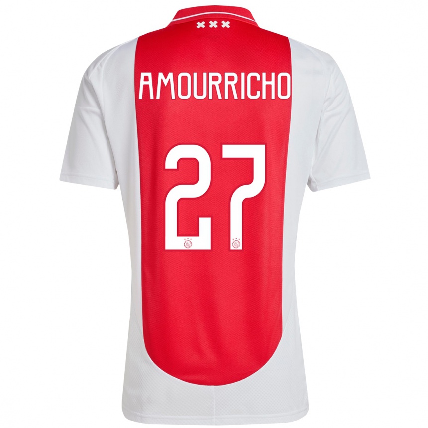 Enfant Football Maillot Amourricho Van Axel Dongen #27 Rouge Blanc Tenues Domicile 2024/25