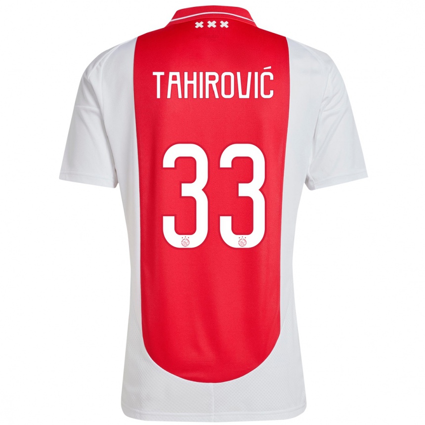 Enfant Football Maillot Benjamin Tahirovic #33 Rouge Blanc Tenues Domicile 2024/25