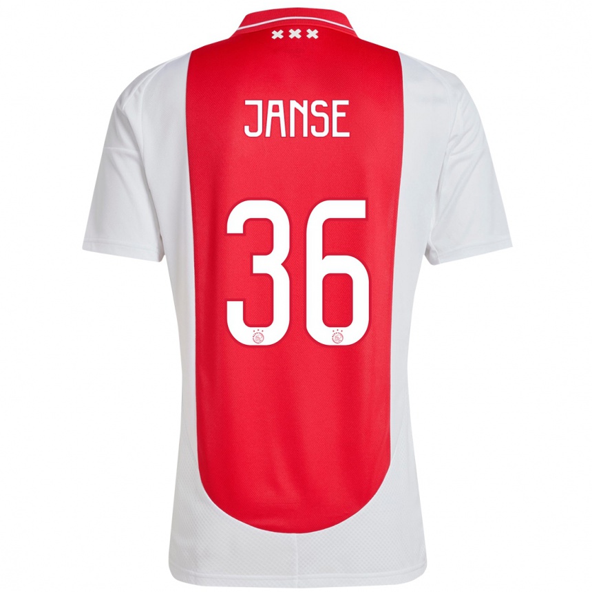 Enfant Football Maillot Dies Janse #36 Rouge Blanc Tenues Domicile 2024/25