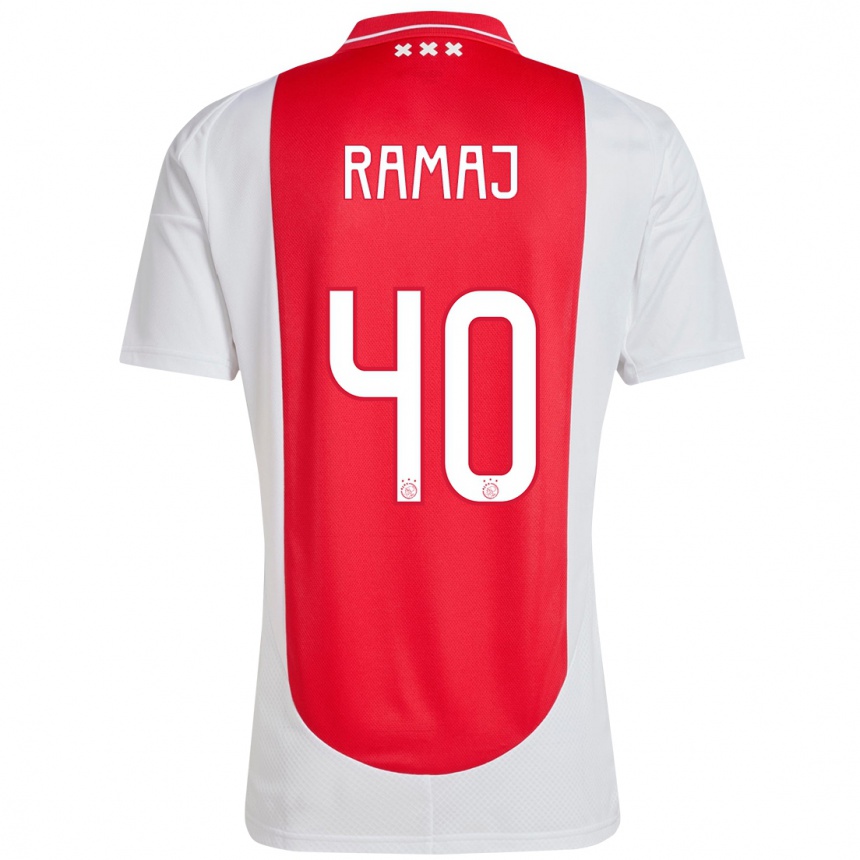 Enfant Football Maillot Diant Ramaj #40 Rouge Blanc Tenues Domicile 2024/25