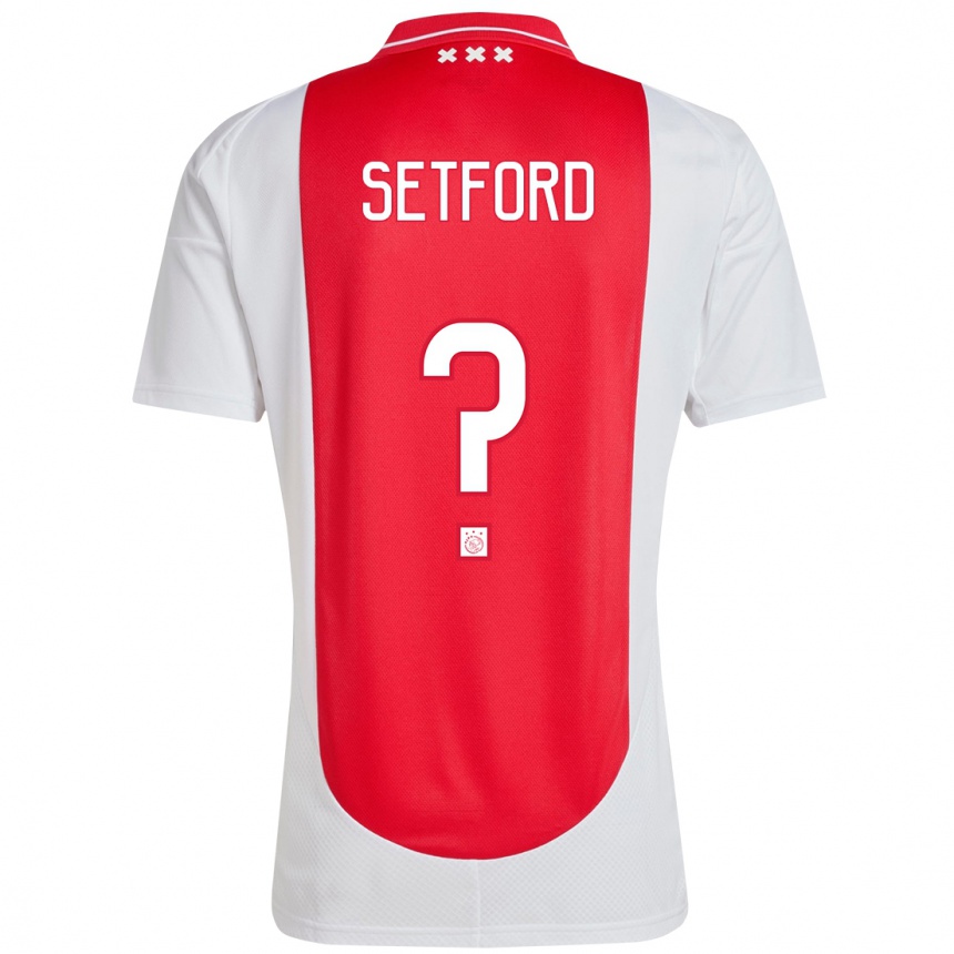 Enfant Football Maillot Charlie Setford #0 Rouge Blanc Tenues Domicile 2024/25