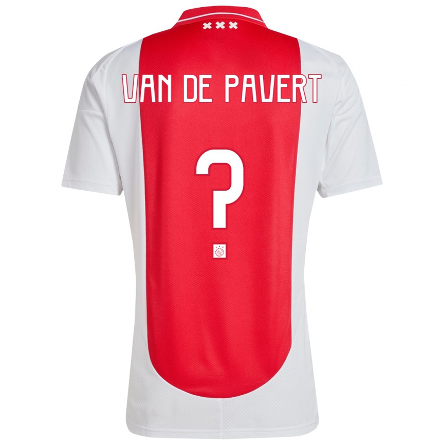 Enfant Football Maillot Ryan Van De Pavert #0 Rouge Blanc Tenues Domicile 2024/25