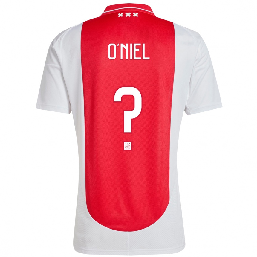 Enfant Football Maillot Don O'niel #0 Rouge Blanc Tenues Domicile 2024/25