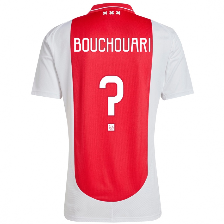 Enfant Football Maillot Amin Bouchouari #0 Rouge Blanc Tenues Domicile 2024/25