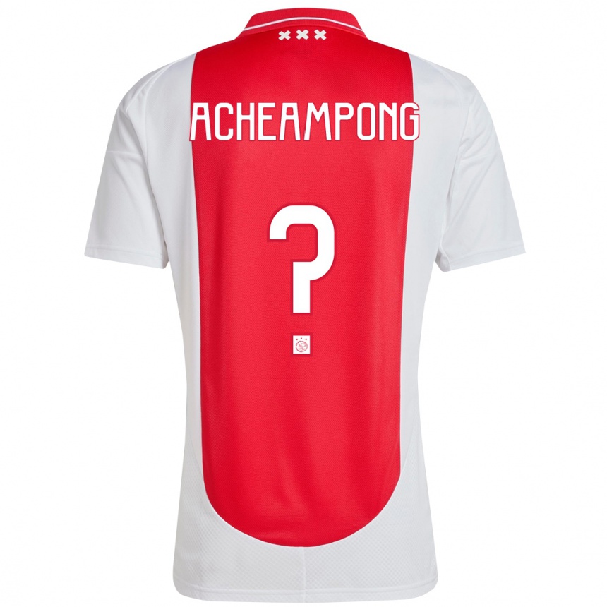 Enfant Football Maillot Levi Acheampong #0 Rouge Blanc Tenues Domicile 2024/25