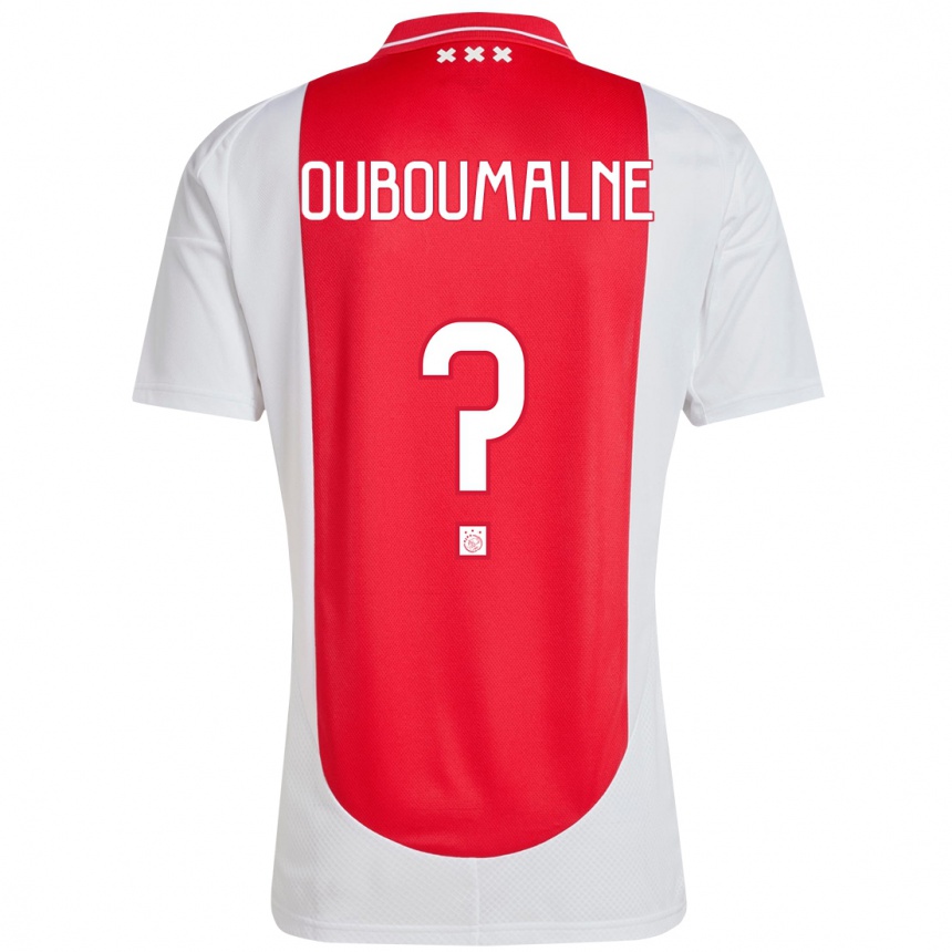 Enfant Football Maillot Abdessalam Ouboumalne #0 Rouge Blanc Tenues Domicile 2024/25