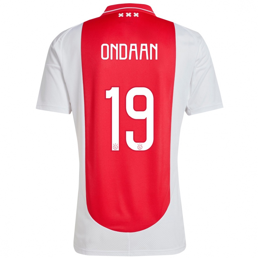 Enfant Football Maillot Terell Ondaan #19 Rouge Blanc Tenues Domicile 2024/25