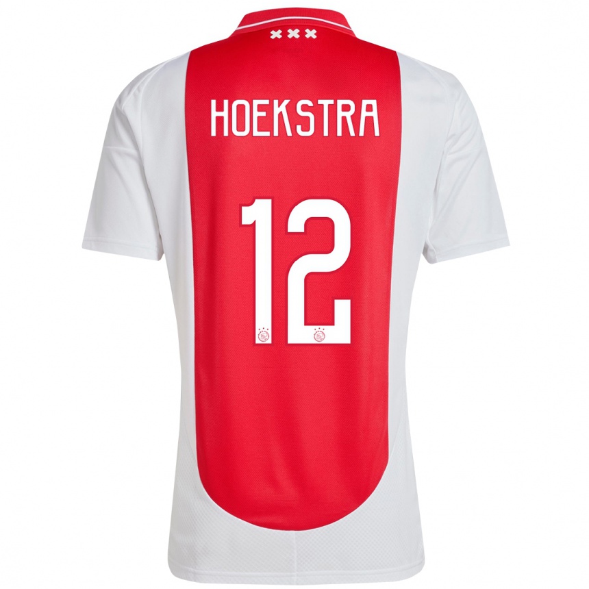 Enfant Football Maillot Isabelle Hoekstra #12 Rouge Blanc Tenues Domicile 2024/25