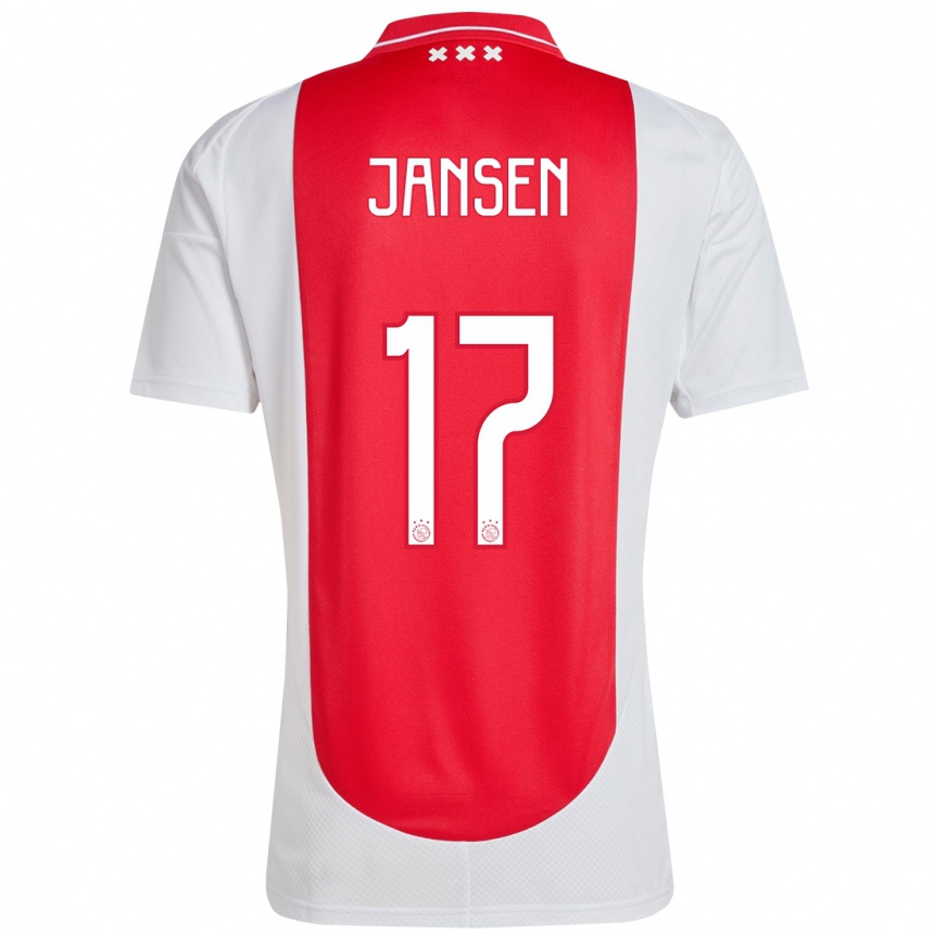 Enfant Football Maillot Bente Jansen #17 Rouge Blanc Tenues Domicile 2024/25