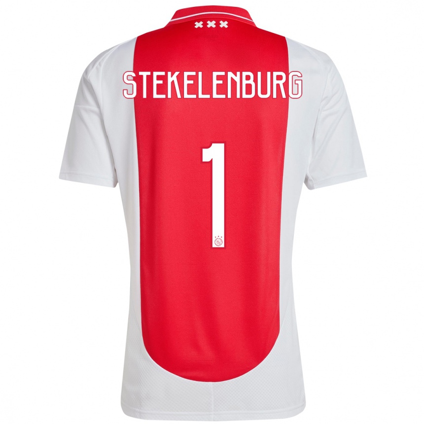 Enfant Football Maillot Maarten Stekelenburg #1 Rouge Blanc Tenues Domicile 2024/25