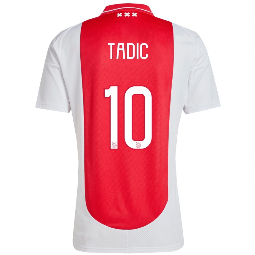 Enfant Football Maillot Dusan Tadic #10 Rouge Blanc Tenues Domicile 2024/25