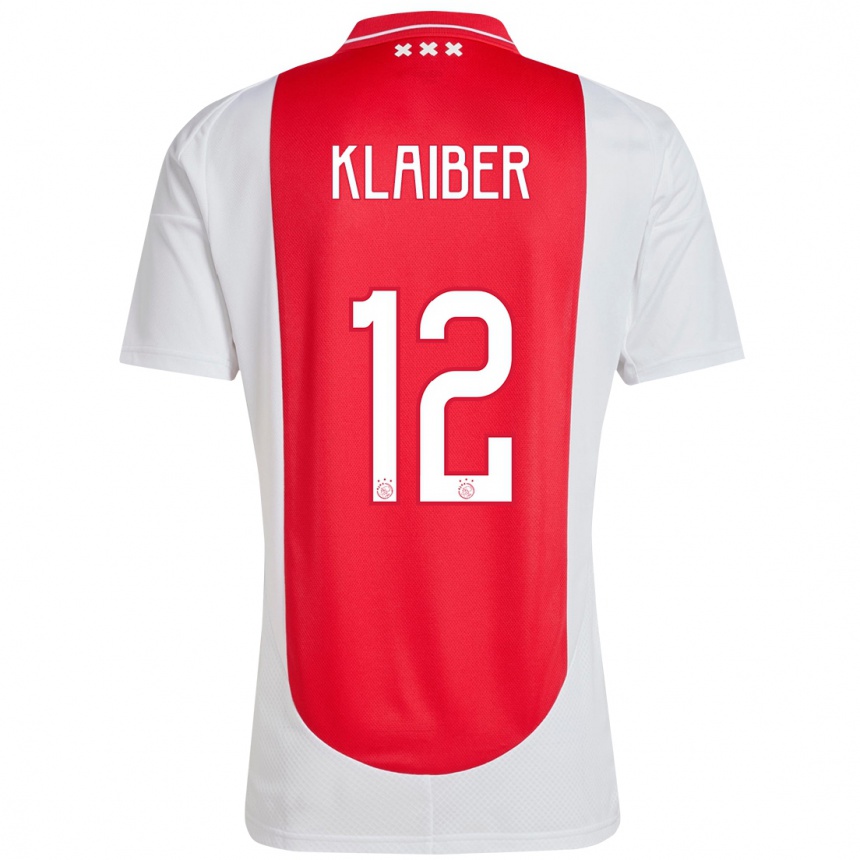 Enfant Football Maillot Sean Klaiber #12 Rouge Blanc Tenues Domicile 2024/25