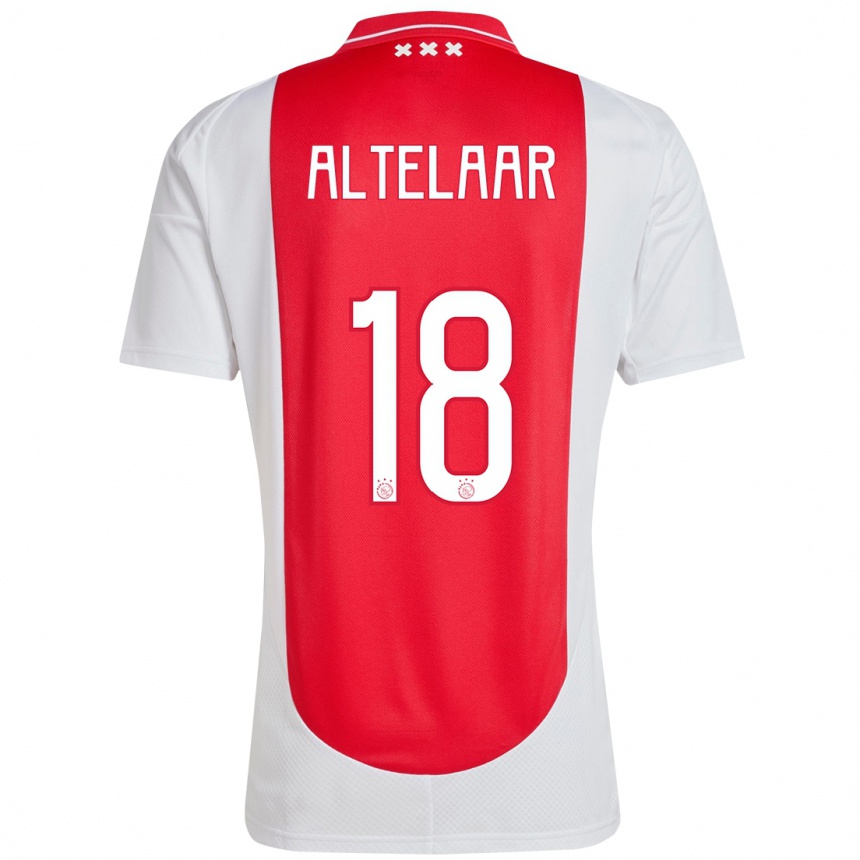 Enfant Football Maillot Jamie Altelaar #18 Rouge Blanc Tenues Domicile 2024/25