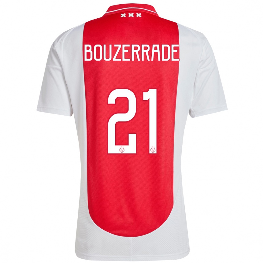 Enfant Football Maillot Zaina Bouzerrade #21 Rouge Blanc Tenues Domicile 2024/25