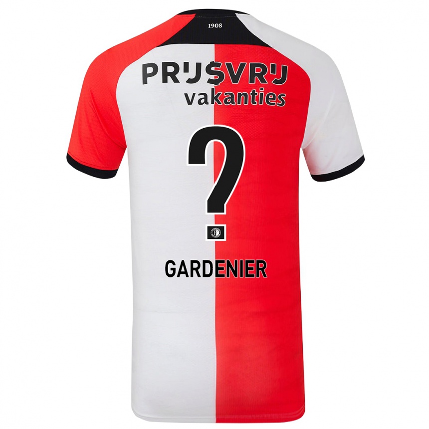 Enfant Football Maillot Lucas Gardenier #0 Rouge Blanc Tenues Domicile 2024/25