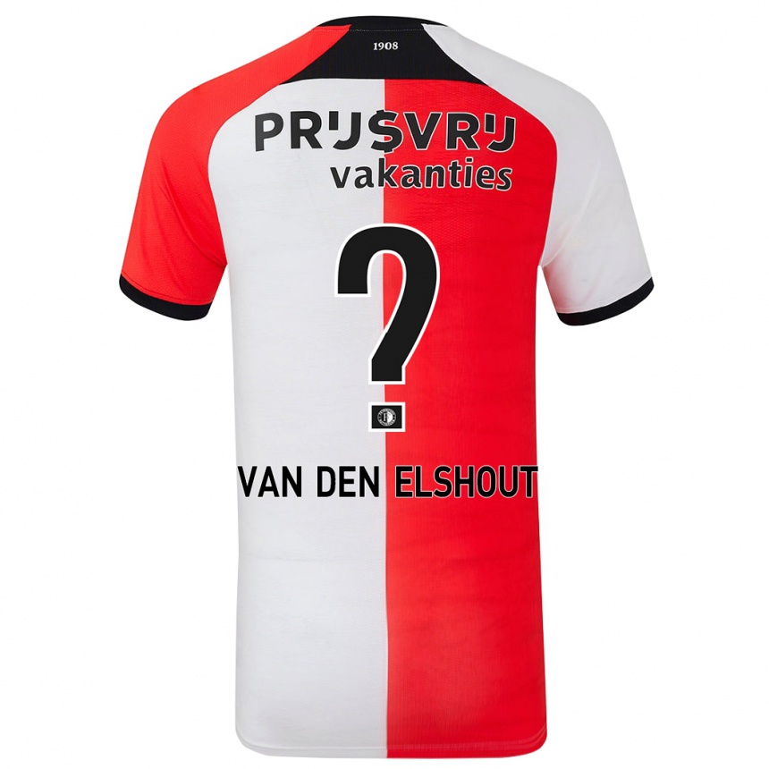 Enfant Football Maillot Tobias Van Den Elshout #0 Rouge Blanc Tenues Domicile 2024/25