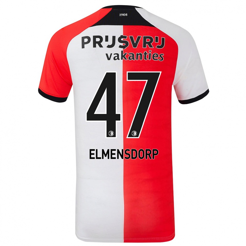 Enfant Football Maillot Paris Elmensdorp #47 Rouge Blanc Tenues Domicile 2024/25