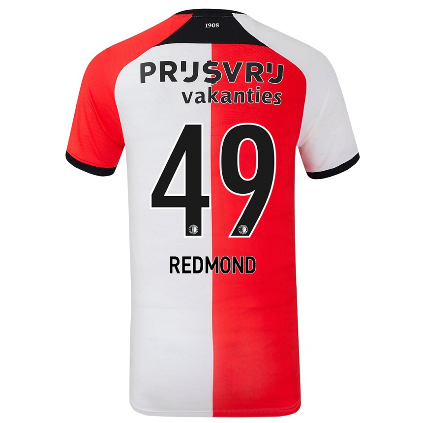 Enfant Football Maillot Zepiqueno Redmond #49 Rouge Blanc Tenues Domicile 2024/25