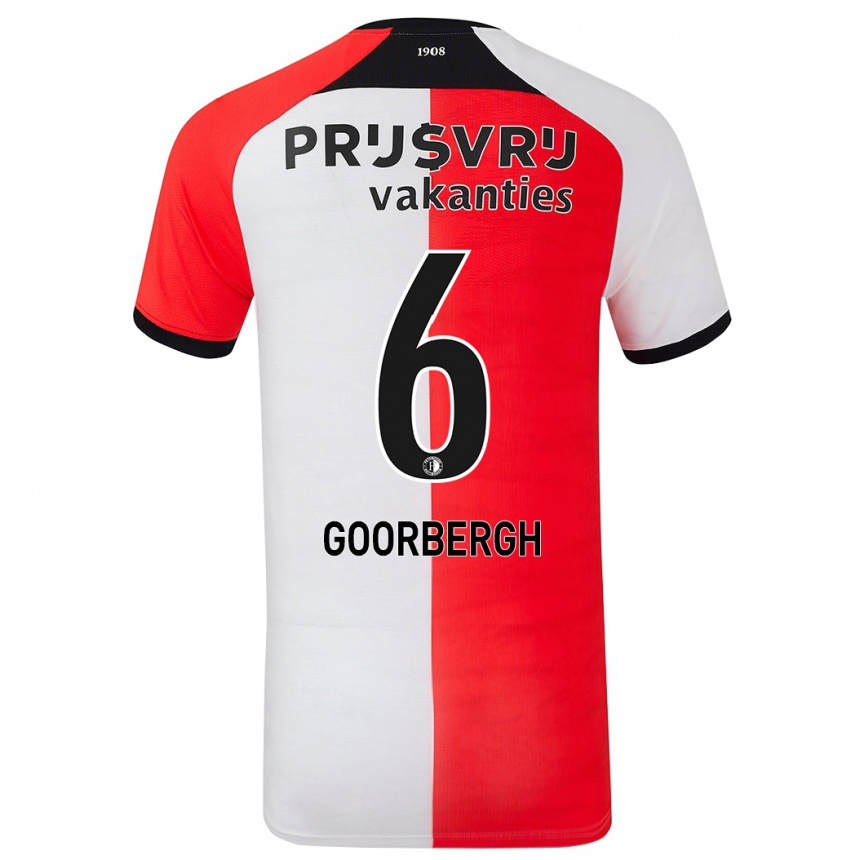 Enfant Football Maillot Cheyenne Van Den Goorbergh #6 Rouge Blanc Tenues Domicile 2024/25