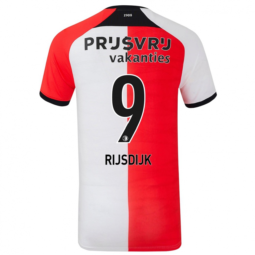 Enfant Football Maillot Pia Rijsdijk #9 Rouge Blanc Tenues Domicile 2024/25